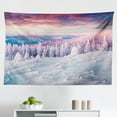 thumbnail image 1 of Winter Tapestry, Fantasy Lands on Top of The World with Snowy Cliffs and Stones Alps Tranquil Empty, Fabric Wall Hanging Decor for Bedroom Living Room Dorm, 2 Sizes, White Blue, by Ambesonne, 1 of 1