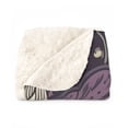 thumbnail image 2 of Purple Sherpa Fleece Blanket, Jacobean Pattern, 2 of 4