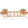 thumbnail image 3 of 160" Chicken Coop Outdoor Wooden Rabbit Hutch Poultry House with Chicken Run Cage, Egg Box & Waterproof Roof, 3 of 5