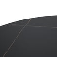 thumbnail image 3 of MUNDO IN MUEBLES Mesa de Comedor ALATRI 1349 Negro | Cubierta Redonda de Piedra Sinterizada | Base Metálica Resistente con Niveladores | Fácil Armado y Diseño Moderno | Ideal para Comedores, 3 of 8