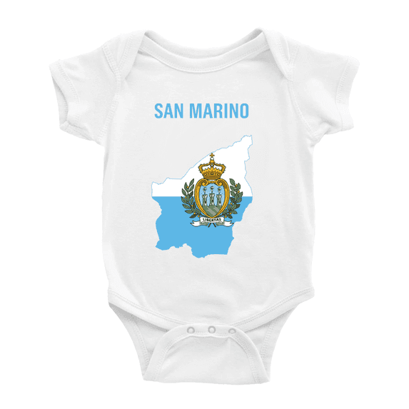 San Marino Map Flag Boy Girl Bodysuits (White, 18-24 Months)