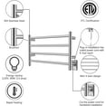 thumbnail image 4 of HEATGENE Towel Warmer 4 Bar Towel Dryer Wall-Mounted Plug-in Bath Towel Heater - Brushed, 4 of 7