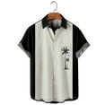 thumbnail image 4 of DPTALR Men's Printed Pattern Casual Lapel Short Sleeve Shirt Blouse, 4 of 5