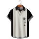 thumbnail image 4 of Blusa de camisa de manga corta con solapa de moda informal con patrón estampado para hombre Pompotops oipoqjl46900, 4 of 5
