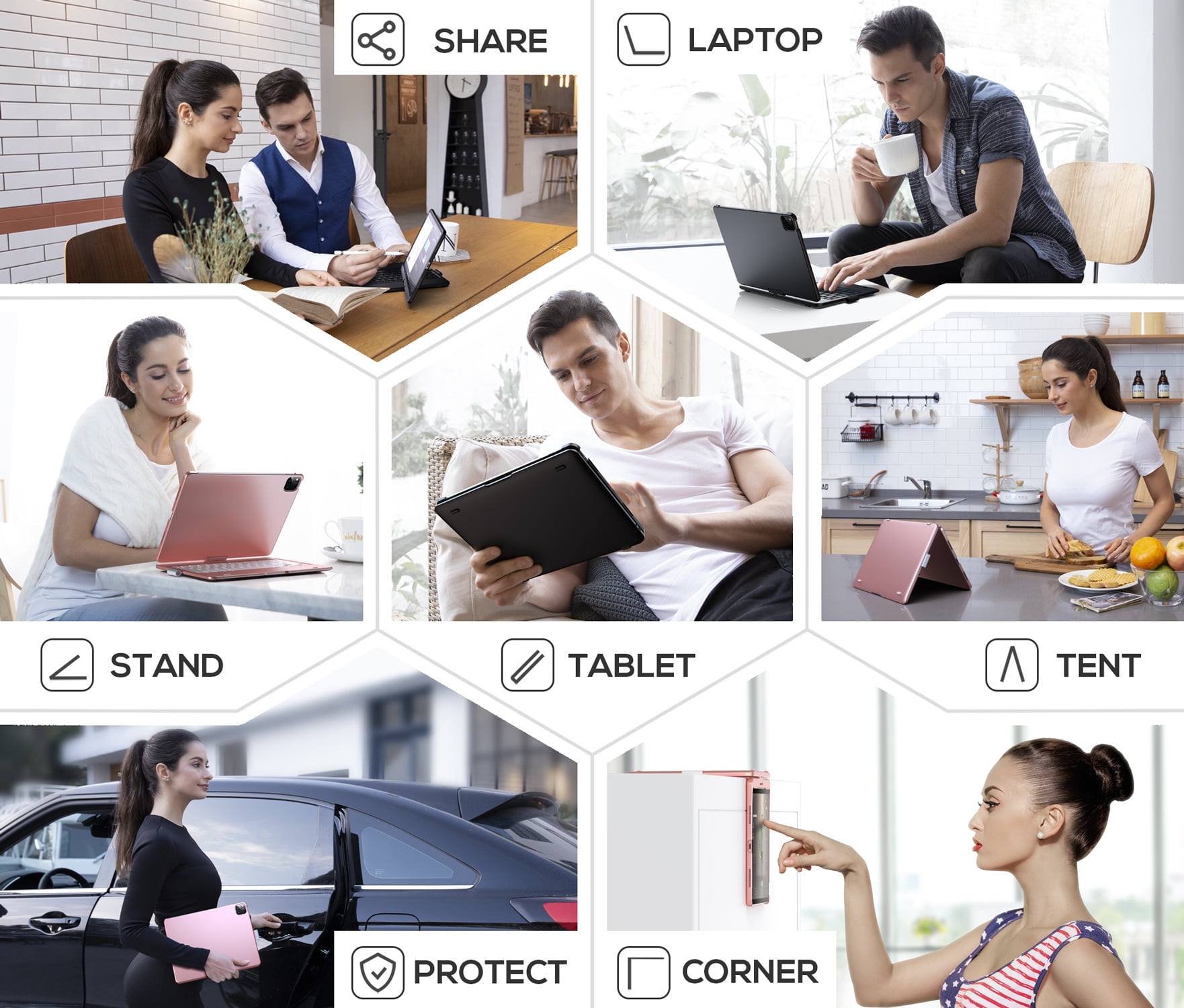 Typecase iPad Keyboard Case with Touch for 10.2-inch iPad 9th Generation (2021), iPad 8th Generation (2020), 7th Gen, iPad Air 3, iPad Pro 10.5, Protective Slim Cover with Pencil Holder (Space Gray)