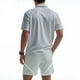 thumbnail image 4 of Eres Más Que una Camisa de Puntuación de Prueba Color Bloqueado Turndown Collar de Bolsillo Y Elástico de la Cintura Shorts Set, Vestido de Verano Casual de Poliéster, 4 of 9