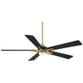 thumbnail image 3 of 52" Casa Vieja Modern Indoor Outdoor Ceiling Fan with Dimmable LED Light Remote Control Soft Brass Black Damp Rated for Patio Exterior House Porch, 3 of 12
