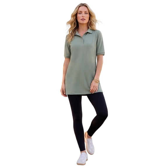 Roaman's Women's Plus Size Oversized Polo Tunic