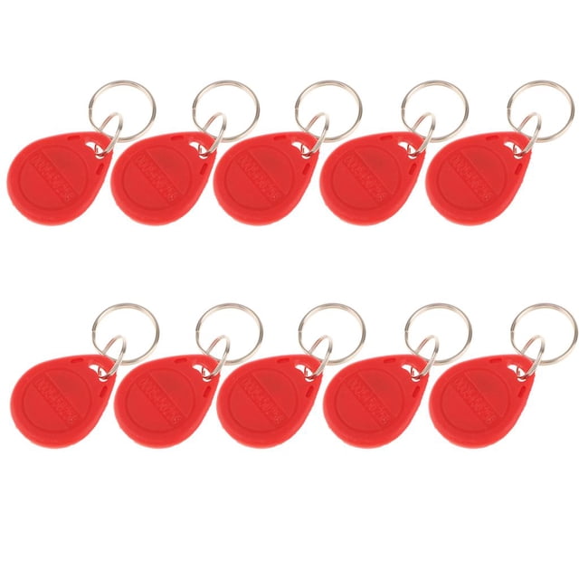 jifeng 10Pcs High Quality 125KHZ ID Card Tags Key Fobs Access Red