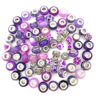 100pcs Lampwork Glass European Beads Large Hole Beads Mixed