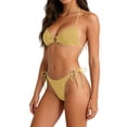 thumbnail image 6 of LEKWK Bikini Sets for Women Halter Ring Linked Tie Side Triangle Bathing Suit Thong Cheeky String Cutout Swimsuit Summer Beach Vacation Pool Party Resort Wear, 6 of 8