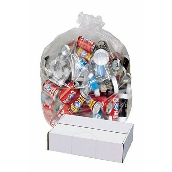 Highmark™ Linear Low Can Liners, 3-mil, 50 Gallons, 36" x 54", Clear, Box Of 50