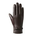 thumbnail image 3 of MIASHUI Women's Leather Gloves with Lining, Winter Windproof Warm Gloves, Thick Thermal Gloves for Driving & Outdoor, Comfortable Stretch Fit Brown, 3 of 6