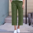 thumbnail image 2 of Kmdttou Stretch Workout Cargo Capri Pants for Women plus size Solid Color Loose Casual Wide-leg Cropped Trousers, 2 of 9