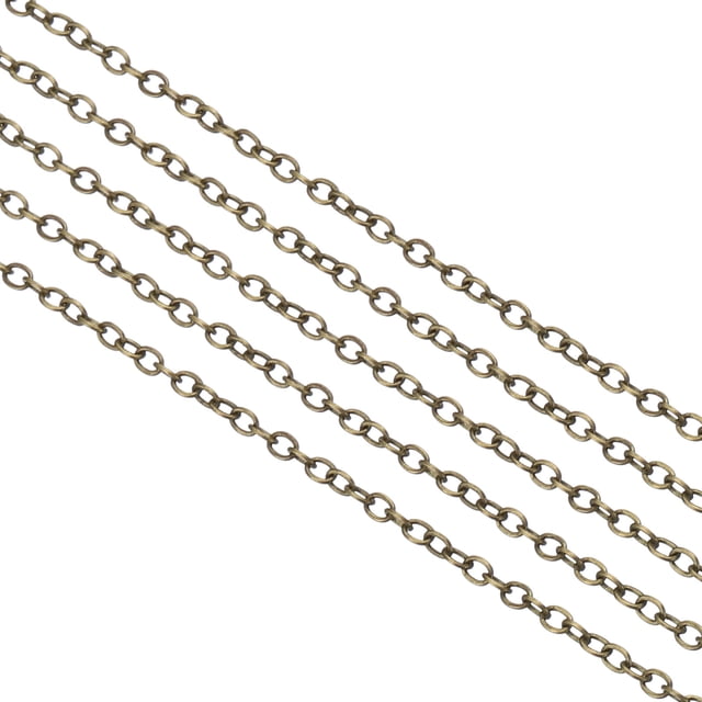 Unique Bargains 16 Feet Unfinished Cable Chain Round Link Chain Twisted 2mm for Jewelry Making, Bronze