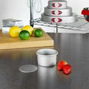 Fat Daddio's Anodized Aluminum Round Pan, 6-Piece Cheesecake Pan Set, 3 x 2 Inch, Silver, Removable Bottom, Specialty Dessert Bakeware