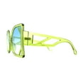 thumbnail image 3 of Womens Oversize Thin Geometric Mod Butterfly Sunglasses Green Blue, 3 of 4