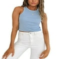 thumbnail image 2 of Women Solid Color Tank All-match Slim Stylish Sleeveless Crop Top, 2 of 7