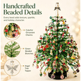 thumbnail image 3 of DIY Beaded Mini Christmas Tree Kit Easy Assembly Craft Set with Warm LED Lights for Festive Winter Wonderland Shelf Display, 3 of 8