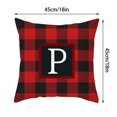 thumbnail image 3 of Christmas Retro Plaid Pillow Covers 18"x18" Buffalo Plaid Red and Black 26 Letters Farmhouse Christmas Throw Pillow Covers Cotton Linen Cushion Case Xmas Decorations, 3 of 3
