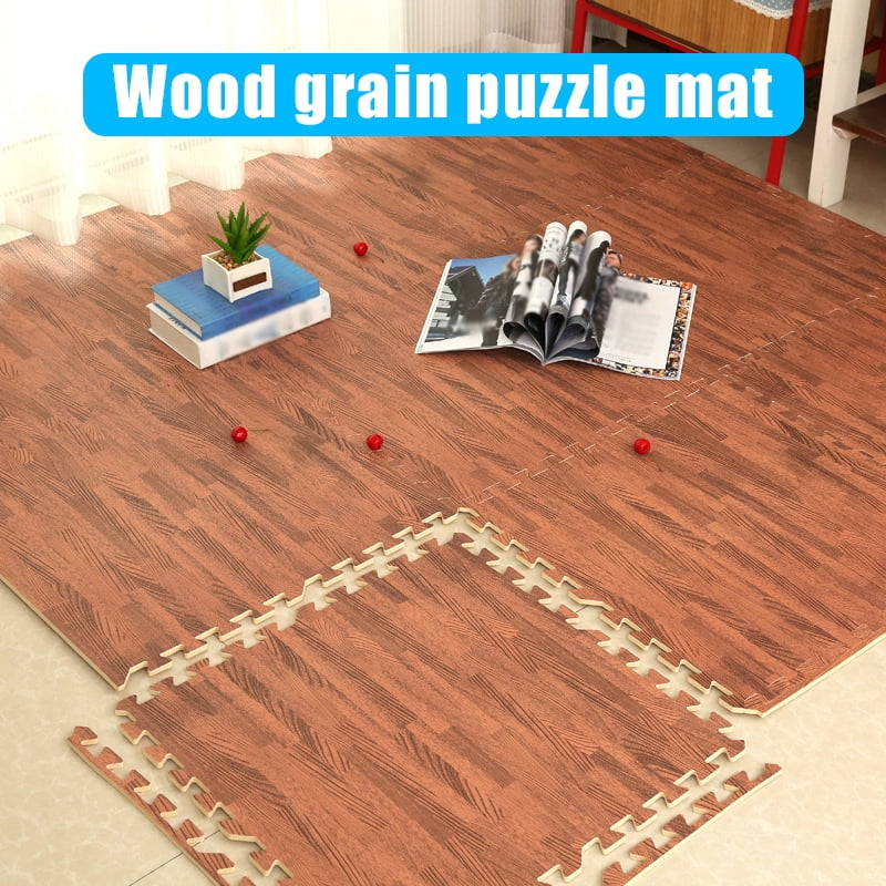 Foam Play Puzzle Mats Wood Grain Soft Non slip DIY Toy Floor Carpets Reduce Noise Walmart