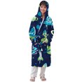 thumbnail image 1 of RXMEKW Velvet Hooded Bathrobe For Girls Long Sleeve Sleepwear Pajama Set With Button Closure, 1 of 7