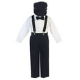thumbnail image 2 of Boys Suspender Pant Set with Hat 3T, Black, 2 of 2