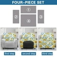 thumbnail image 6 of FOR U DESIGNS Sunflower Eucalyptus Leaves Print Recliner Chair Covers 4-Pieces Wear-Resistan Recliner Armchair Covers Soft Reclining Slipcovers Home Decor with Storage Pockets, 6 of 8