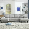 thumbnail image 4 of [VIDEO provided][New]U-Shaped Couch with Oversized Seat,4-Seat Sofa with Double Chaise,Comfortable and spacious indoor furniture for Living Room,Apartment, 4 of 17