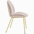 thumbnail image 2 of Modway Scoop Gold Stainless Steel Leg Performance Velvet Dining Chair in Pink, 2 of 6