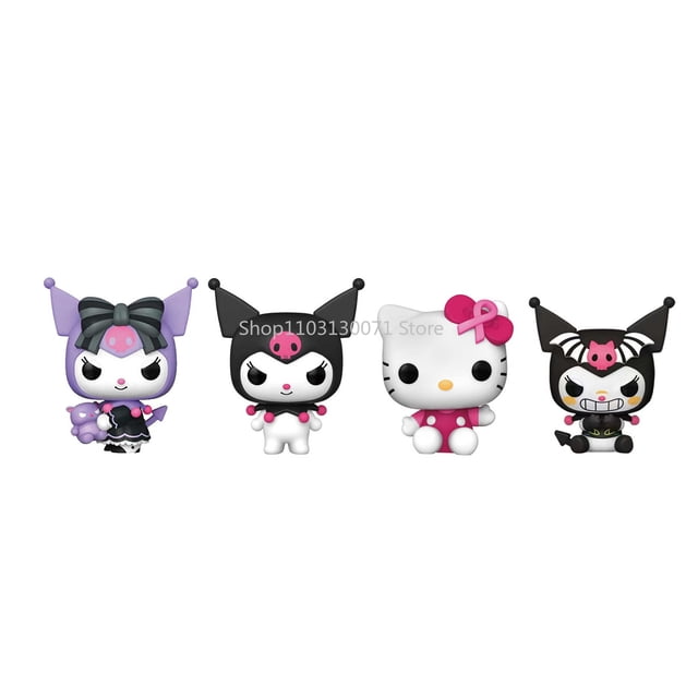 Sanrio Funko POP Kuromi figuras POP modelo juguetes para niñas regalo de cumpleaños para niños modelo de colección regalos de decoración, 4 piezas por juego