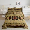 thumbnail image 2 of Feelyou Adult Mandala Aztec Bedding Comforter Set, Western Skeleton Cactus Twin Comforter Sets, Green Brown Triangle Abstract Reversible Bedding Set, Luxury Bedroom Decor, 2pcs, 2 of 8