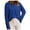Blue, variant on yievot Women's Long Sleeve Knit Shirts Casual Solid Color Lapel V Neck Sweater Tops Lightweight Pockets Pullover