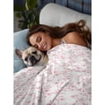 thumbnail image 3 of Pink Spring Floral California King Size Flat Sheet, Wrinkleproof & Fadeproof Cooling Flat Bed Sheet Only, Elegant Watercolor Summer Botanical Breathable Soft Bedding Top Sheets 108 x 98 Inches, 3 of 8