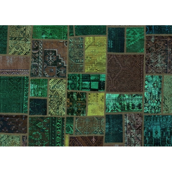 Ahgly Company Machine Washable Indoor Rectangle Oriental Turquoise Blue Modern Area Rugs, 2' x 5'