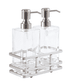 thumbnail image 4 of Better Homes & Gardens Clear Lotion Pump 2-Piece Set with Brushed Nickel Caddy, 4 of 5