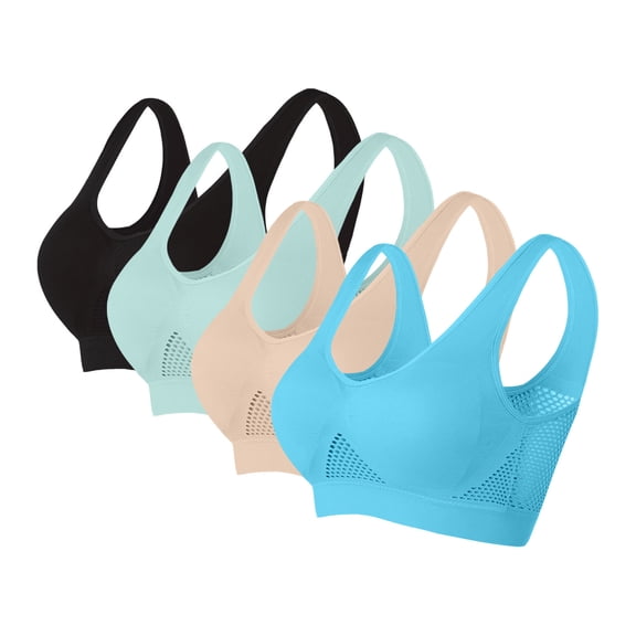 Zeliretfy Women Bras Seamless Sports Bra Wirefree Yoga Bra With Removable Pads Bras for Women No Underwire