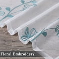 thumbnail image 2 of Cortinas pequeñas blancas transparentes con bordado floral para baño, semitransparentes, de 114 cm de largo, con bolsillo para barra, 66 cm de ancho x 114 cm de largo, 2 paneles, 2 of 8