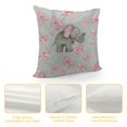 Patifu Elephant Graphic Decorative Throw Pillow Cover for Home Couch