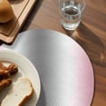 thumbnail image 3 of Pink Grey Round 13 Inch Placemats Set of 6, Gray Farmhouse Modern Rustic HeatResistant Non Slip Place Mats for Dining Table, Wipeable Braided Kitchen Table Mats for Housewarming, 3 of 9