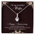 thumbnail image 2 of To My Wife Light of My Life Happy Anniversary Alluring Ribbon Necklace Message Card, 2 of 7