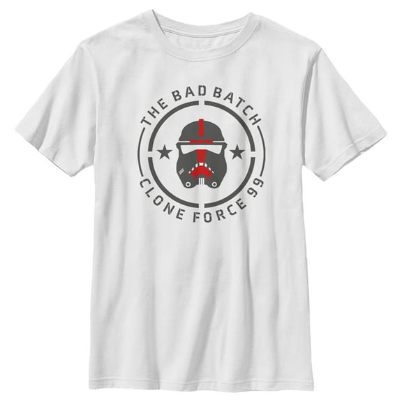 Boy's Star Wars: The Bad Batch Clone Force 99 Badge  Graphic Tee White Small