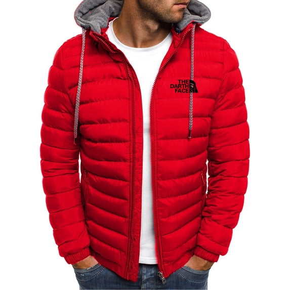 Aozrynl Men's Hooded Puffer Jackets Coats Winter Warm Zipper Casual Padded Outerwear Cotton Padded Jacket