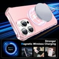thumbnail image 3 of ELEHOLD Case for iPhone 14 Pro Max, Shockproof Magnetic Matte Case with Wireless Charging Support,Pink, 3 of 5