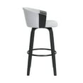 thumbnail image 5 of Diana 30" Swivel Black Wood Bar Stool in Light Gray Fabric, 5 of 13