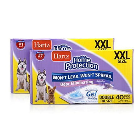 Hartz Home Protection Lavender Scented Odor Eliminating Gel Dog Pads, 30" x 30" XXL, 80 Count (B0856M2DVH)