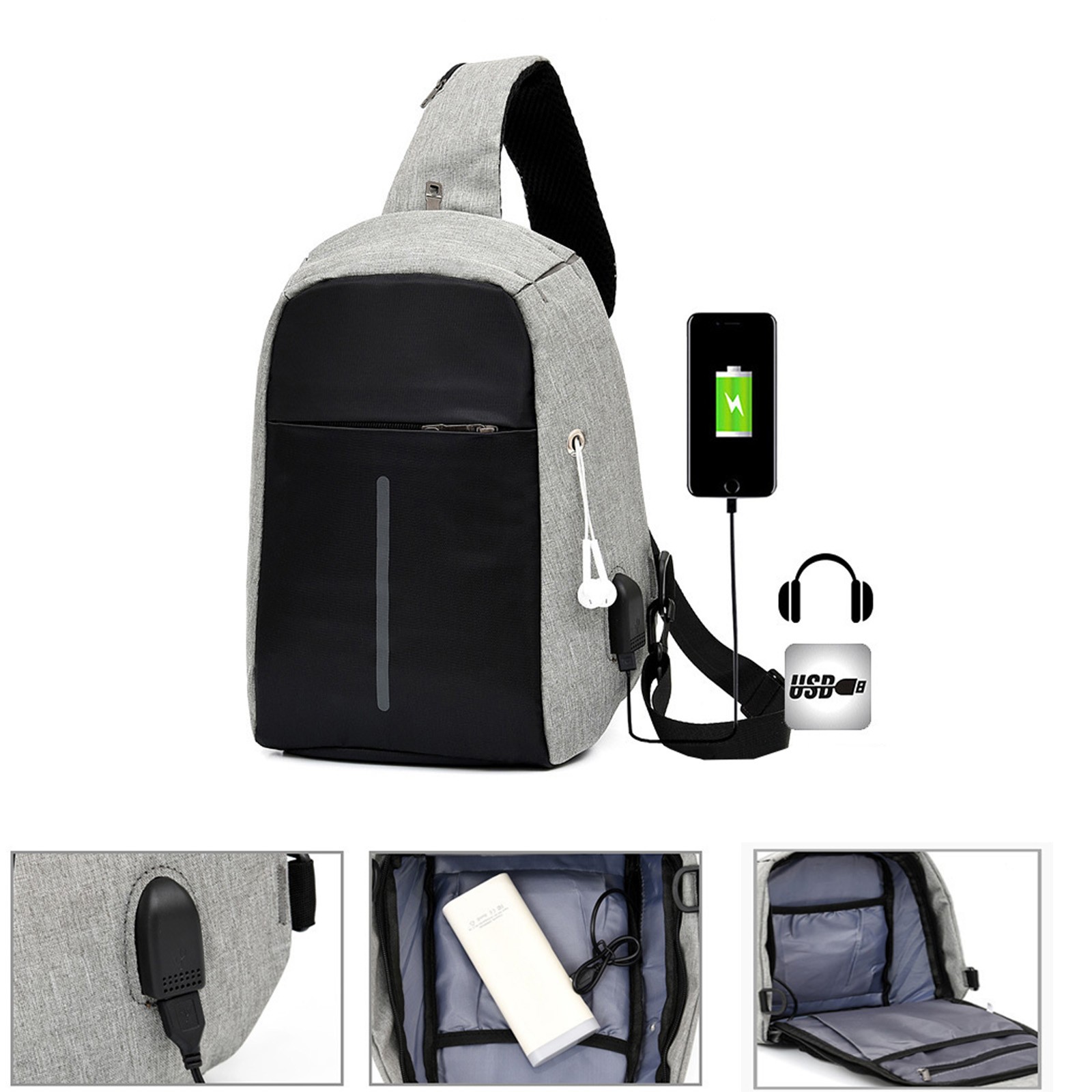 LIANGP Bag Products Waterproof Sling Bag Boy Zipper Bag Lightweight ...