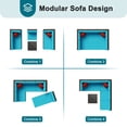 thumbnail image 4 of Patio Furniture Set, Walsunny 6 Piece All Weather Outdoor Sectional Sofa, Wicker Patio Conversation Set with Cushions and Tempered Glass Table for Backyard Porch, Blue, 4 of 7