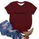 thumbnail image 4 of Fiudx Ofertas Flash Del Día Camiseta Casual de Manga Corta con Cuello Redondo y Estampado de Letras para Mujer, 4 of 4