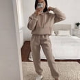 thumbnail image 3 of Hooded Loose Fit Sweatshirt & Joggers (XL, LeopardBeige), 3 of 9